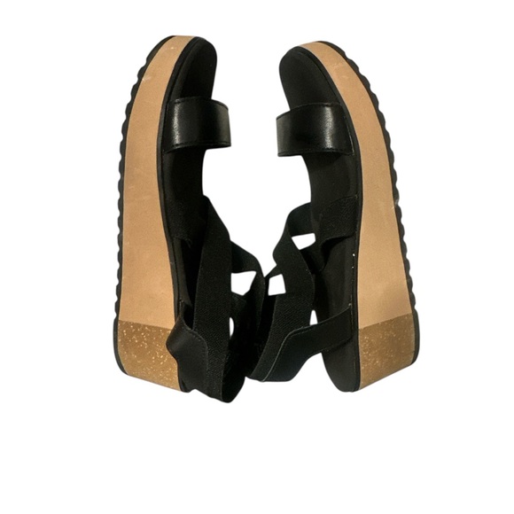 Yellow Box Black Strappy Sandals - Picture 2 of 4